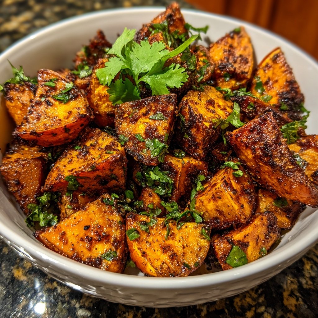 Jamaican Jerk Roasted Sweet Potatoes