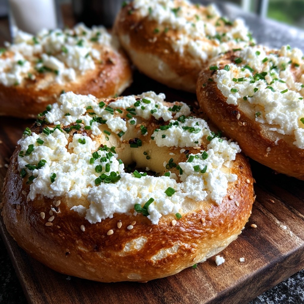 Protein Bagels With Cottage Cheese