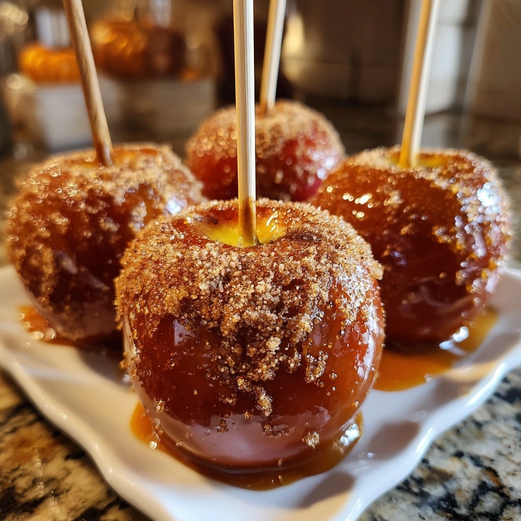 Homemade Candy Apples With Cinnamon Sugar