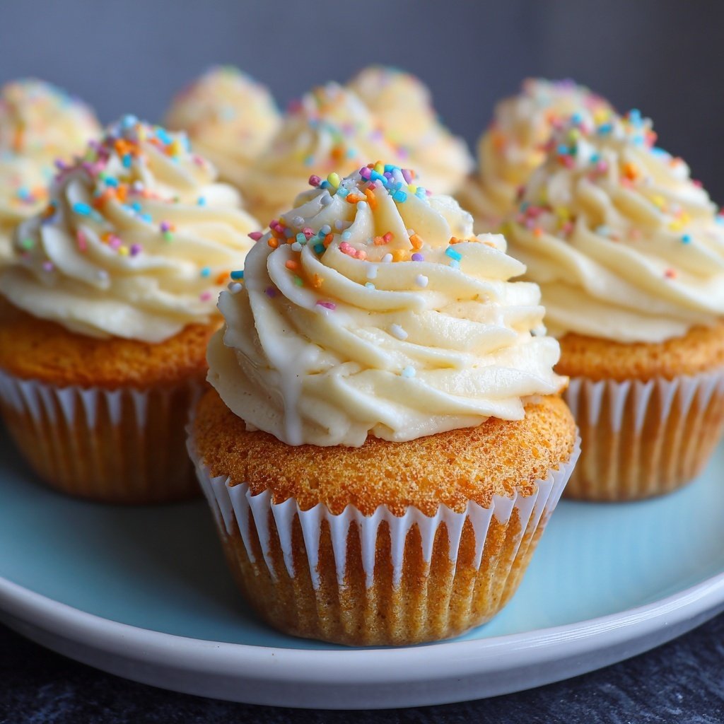 Simple One Bowl Vanilla Cupcakes