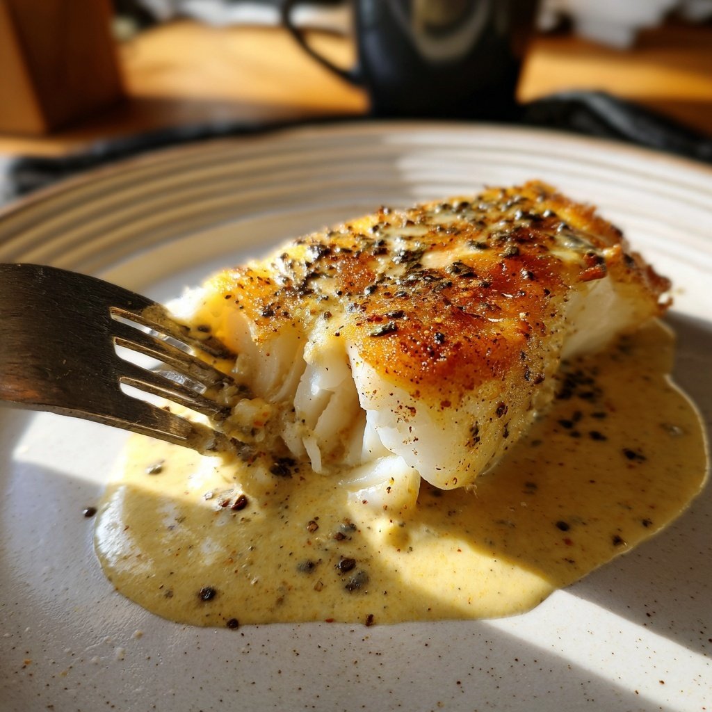 Cod with Lemon Mascarpone Sauce