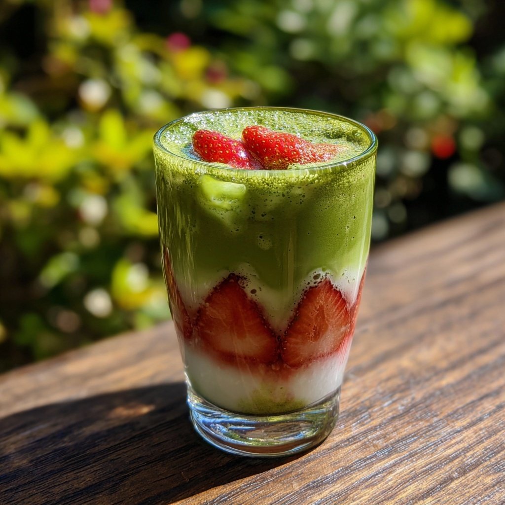 Iced Matcha Strawberry Latte