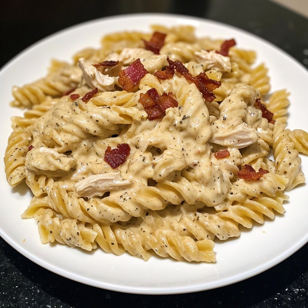 Creamy Chicken Bacon Ranch Pasta