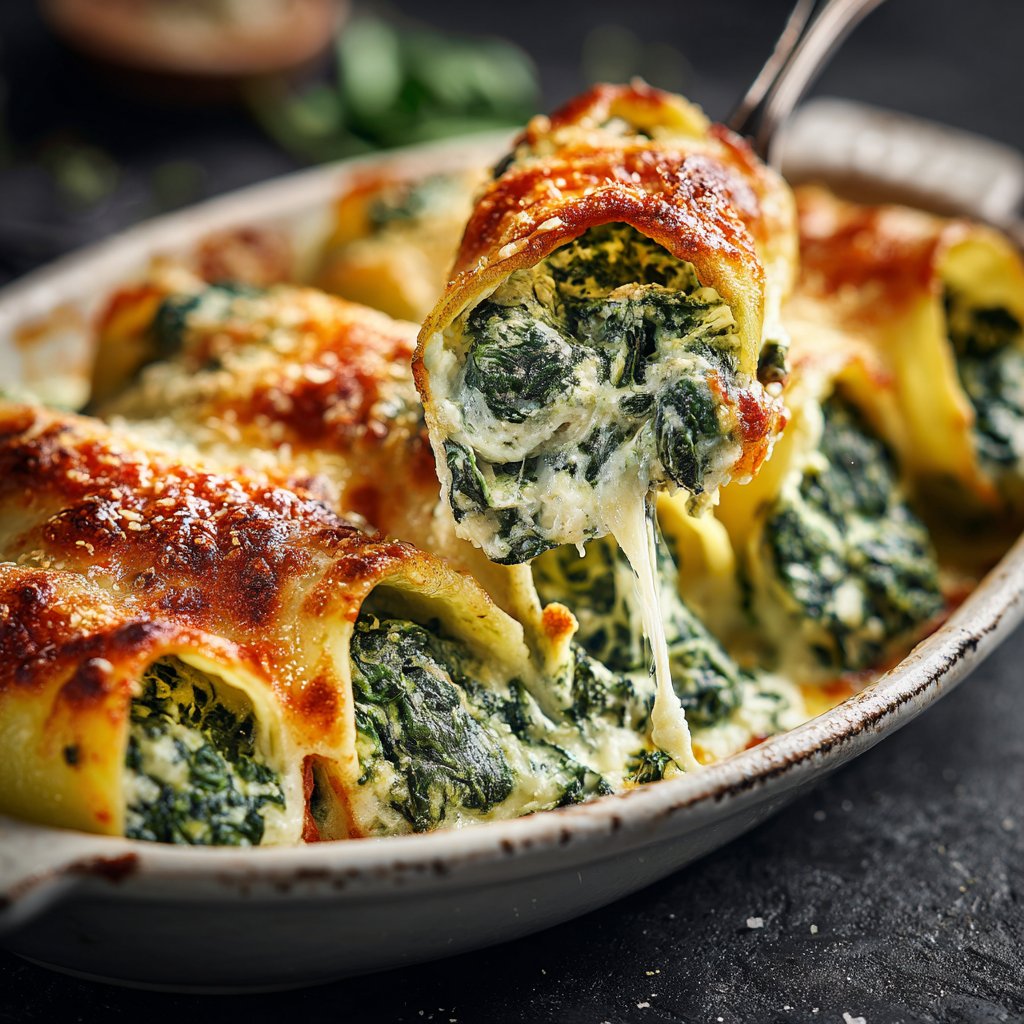 Valentine Dinner Spinach Ricotta Cannelloni