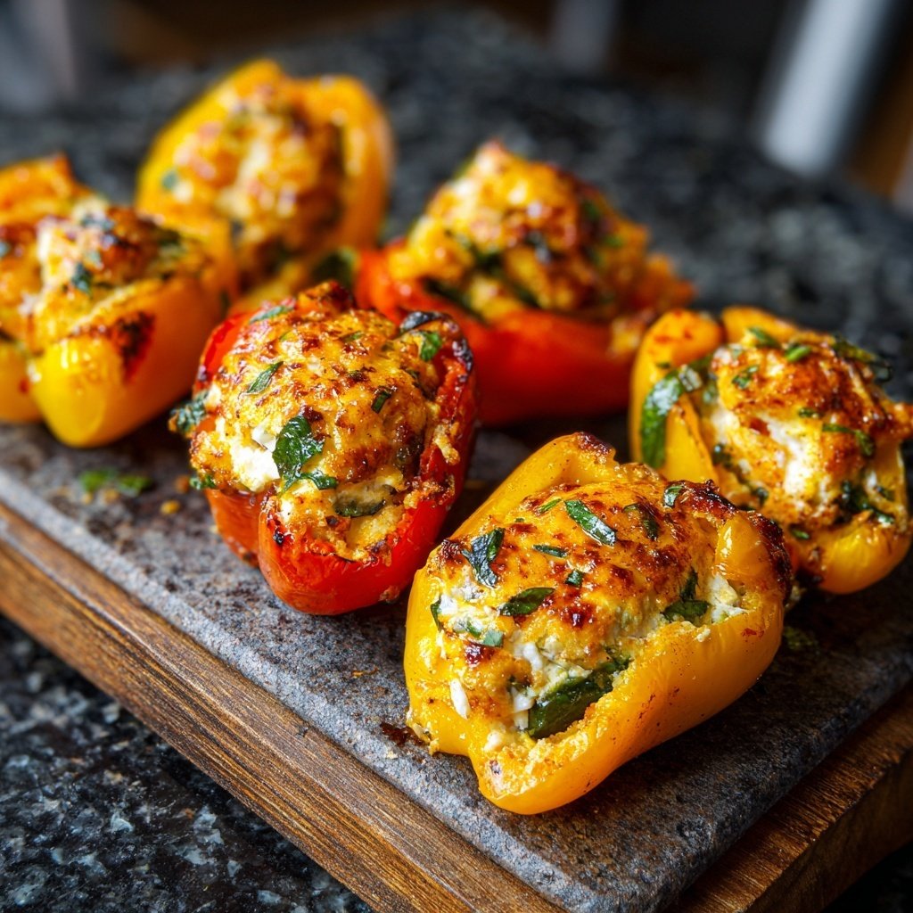 Super Bowl Appetizer Stuffed Mini Peppers