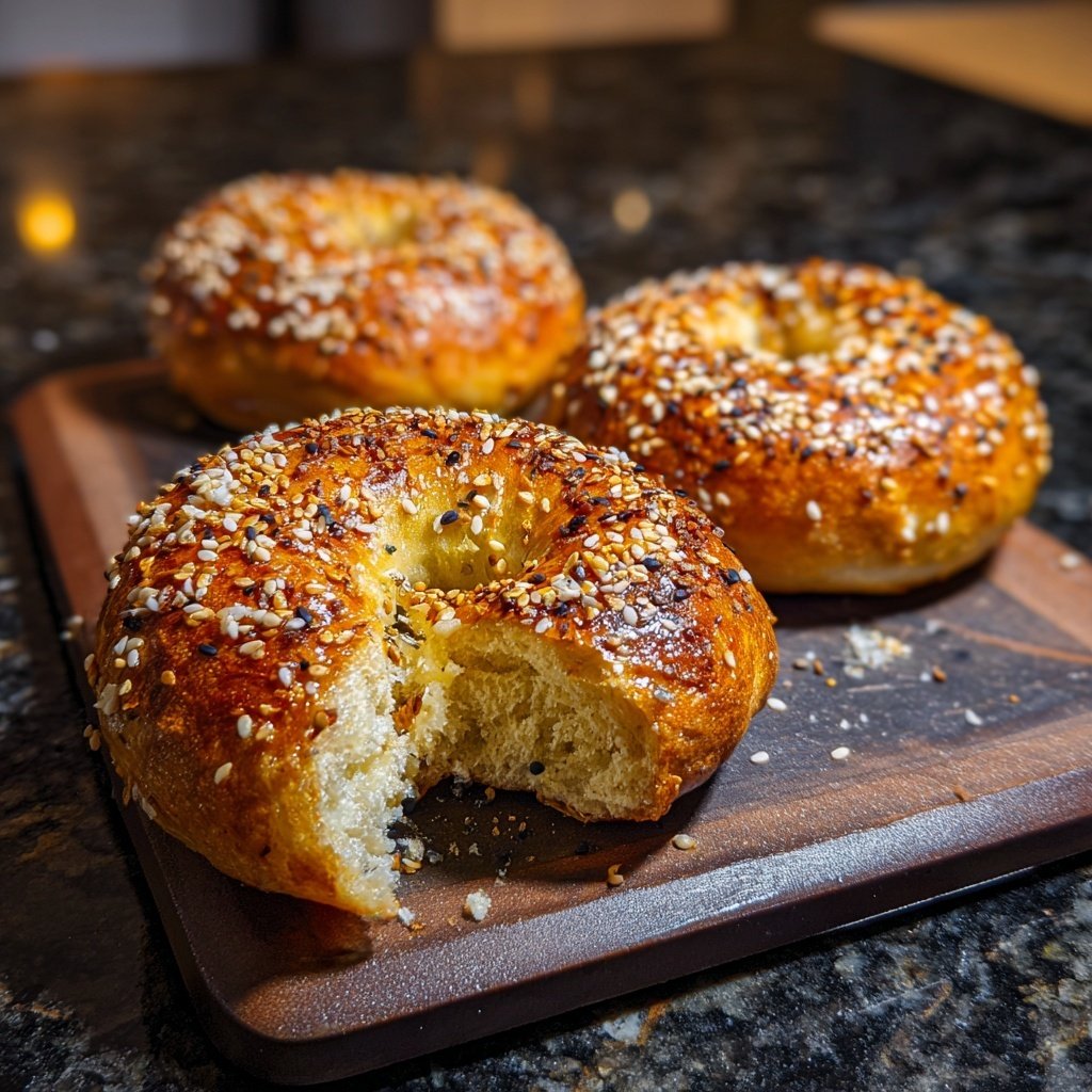 High Protein Sesame Bagels
