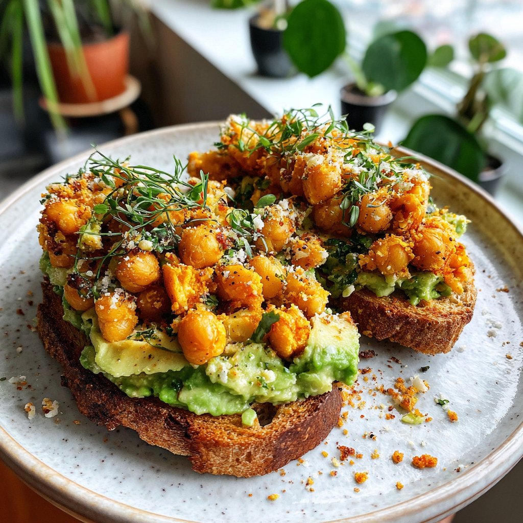 Healthy Lunch Avocado Chickpea Toast