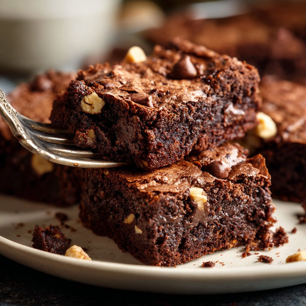 Cottage Cheese Brownies with Hazelnuts