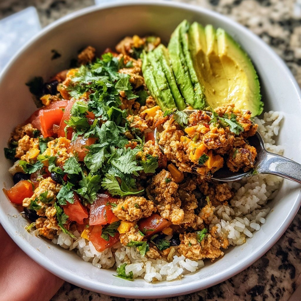 High Protein Turkey Burrito Bowl