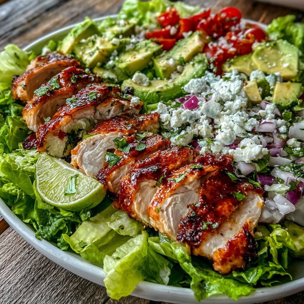 Healthy Chicken And Avocado Salad Bowl