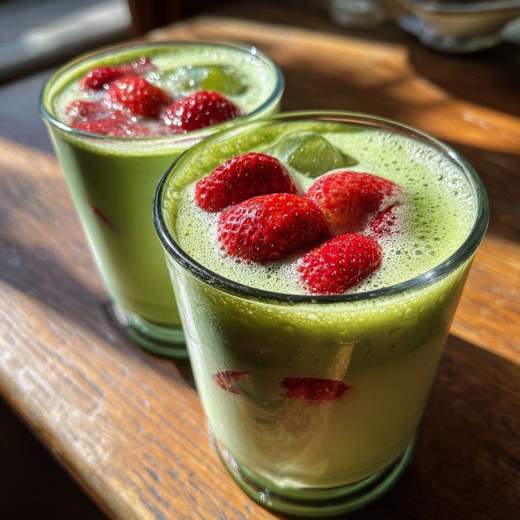 Strawberry Matcha Latte Iced Version