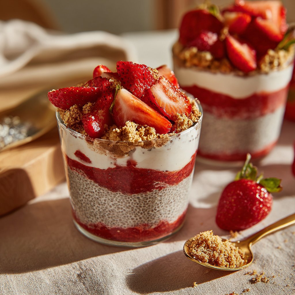 Valentines Breakfast Strawberry Chia Cups